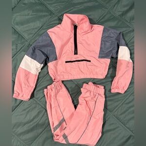 SHEIN Pink and Gray Kids Matching Set